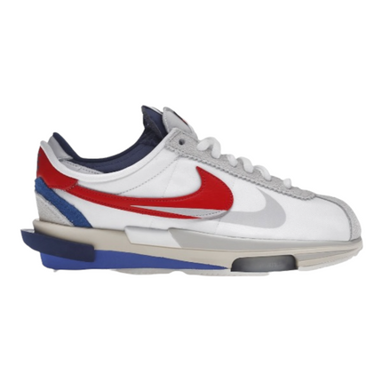 NIKE SACAI ZOOM CORTEZ 4.0 SP WHITE UNIVERSITY RED BLUE